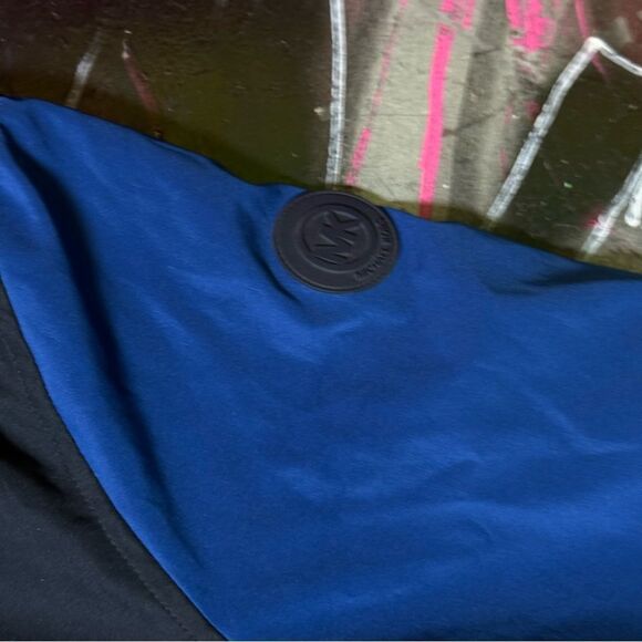 Michael Kors Varsity Bomber Jacket - Black & Blue - Snap-Button - Size XL - Picture 2 of 8